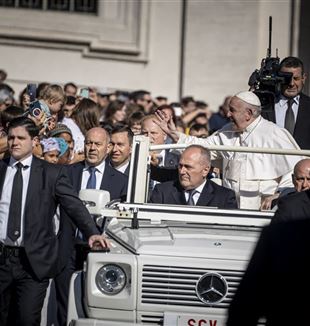 Papa Francisc în timpul Audienței din 15 octombrie 2022 (Foto: Roberto Masi / Fraternitatea CL)